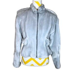 Tyber Vintage Pile Coat (Made in France) • Light Blue • Size M